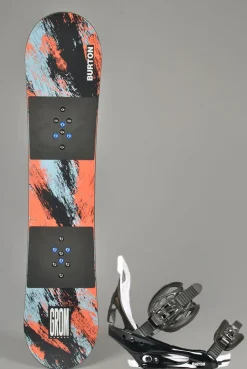 Burton Kids Grom Camber Snowboardpakke, 6-11 år