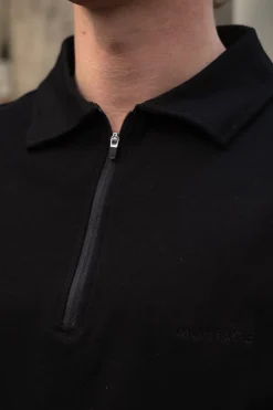 Montage Apparel Script Half Zip Polo