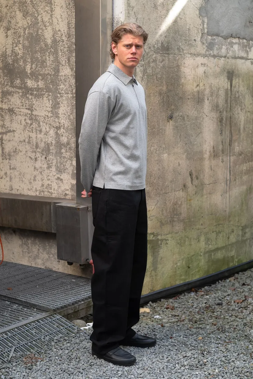 Montage Apparel Script Half Zip Polo