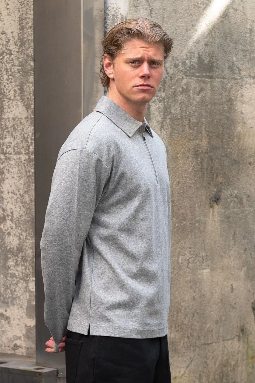 Montage Apparel Script Half Zip Polo