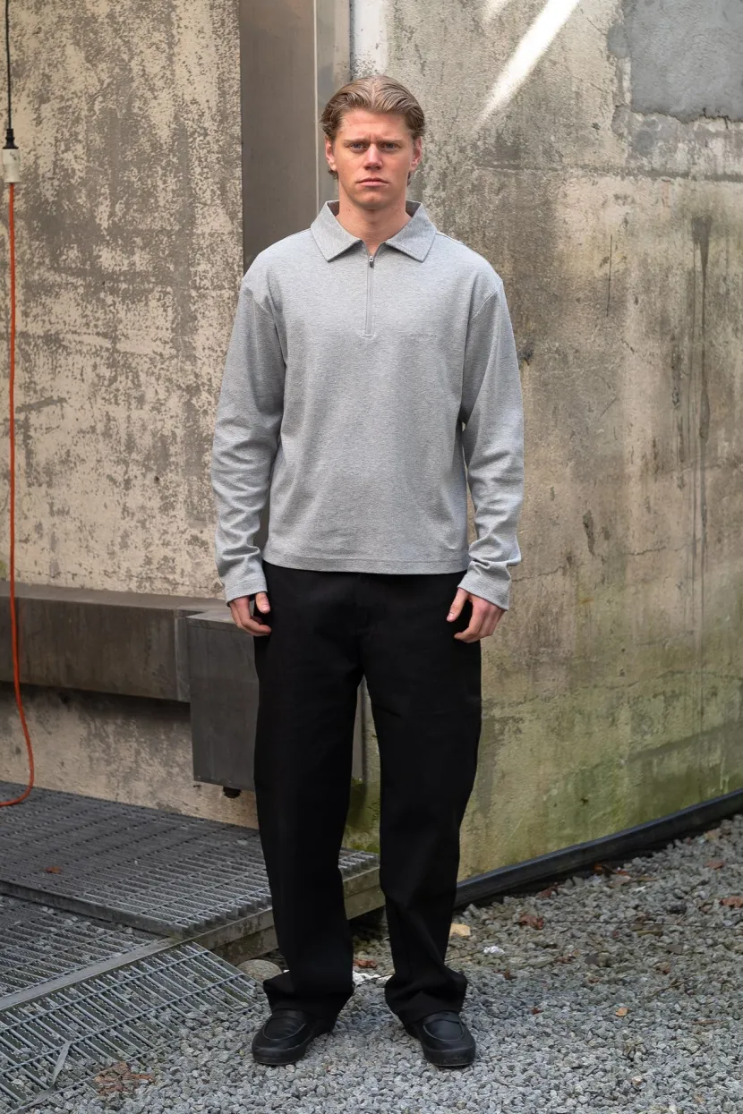 Montage Apparel Script Half Zip Polo