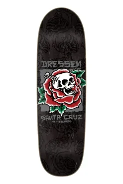 Santa Cruz Dressen Skull Rose Pro Shaped 9.25in x 31.95in Deck