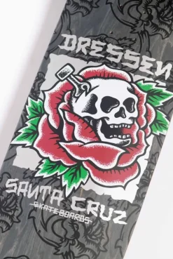 Santa Cruz Dressen Skull Rose Pro Shaped 9.25in x 31.95in Deck